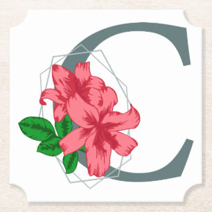 Hauptstadt Buchstabe C florale Monogramm Untersetzer