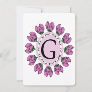 Hauptstadt Buchstabe G florale Monogramm Einladung