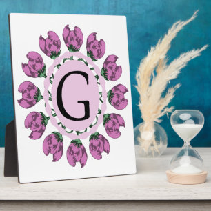 Hauptstadt Buchstabe G florale Monogramm Fotoplatte