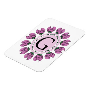Hauptstadt Buchstabe G florale Monogramm Magnet