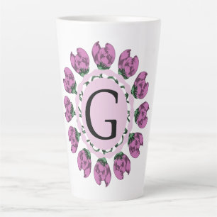 Hauptstadt Buchstabe G florale Monogramm Milchtasse