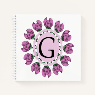 Hauptstadt Buchstabe G florale Monogramm Notizbuch