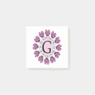 Hauptstadt Buchstabe G florale Monogramm Post-it Klebezettel
