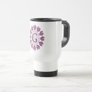 Hauptstadt Buchstabe G florale Monogramm Reisebecher