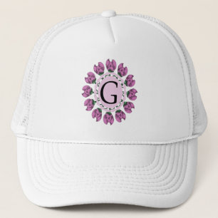 Hauptstadt Buchstabe G florale Monogramm Truckerkappe