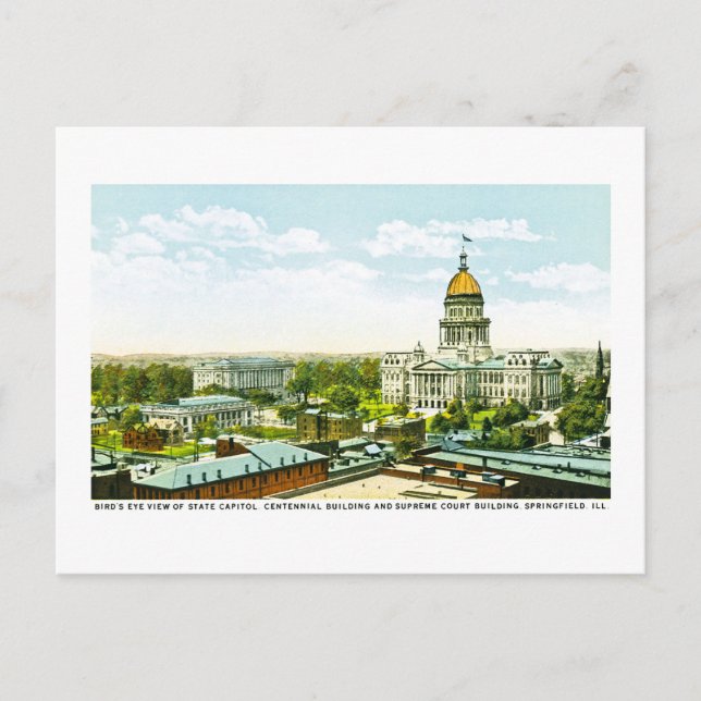 Hauptstadt Centennial Gebäude, Springfield, Illino Postkarte (Vorderseite)