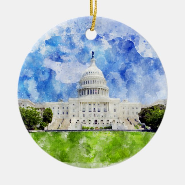 Hauptstadt der Staaten in Washington DC Keramik Ornament (Vorne)