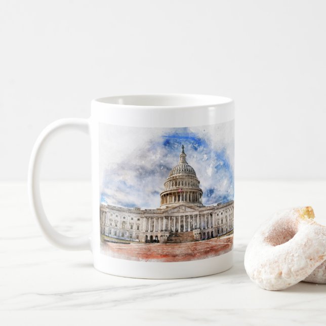 Hauptstadt der Vereinigten Staaten nah in Washingt Kaffeetasse (Mit Donut)