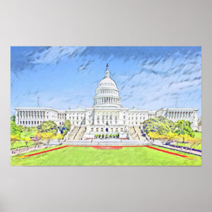 Hauptstadt der Vereinten Staaten, Washington DC Poster