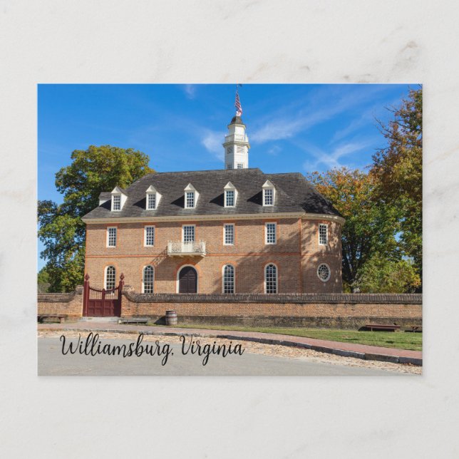 Hauptstadt Gebäude in Kolonial-Williamsburg Postkarte (Vorderseite)