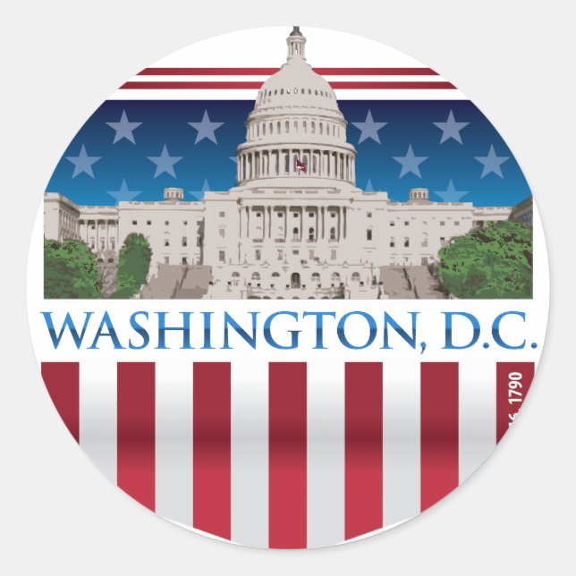 Hauptstadt Gebäude - Washington DC Runder Aufkleber (Vorderseite)