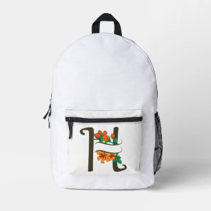 Hauptstadt H florale Monogramm Bedruckter Rucksack