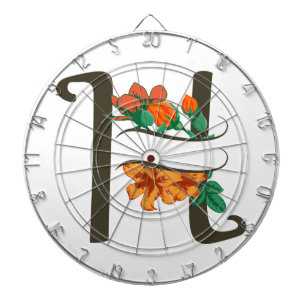 Hauptstadt H florale Monogramm Dartscheibe