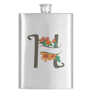 Hauptstadt H florale Monogramm Flachmann