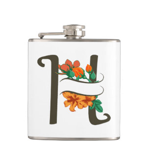 Hauptstadt H florale Monogramm Flachmann