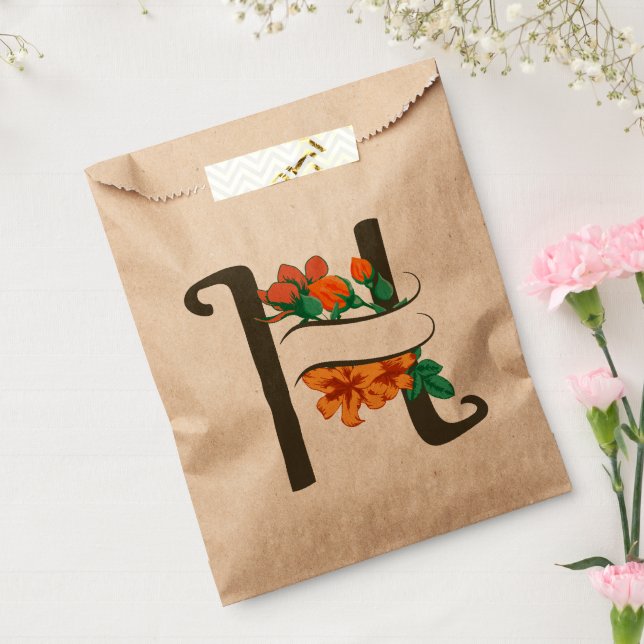 Hauptstadt H florale Monogramm Geschenktütchen (Versiegelt)