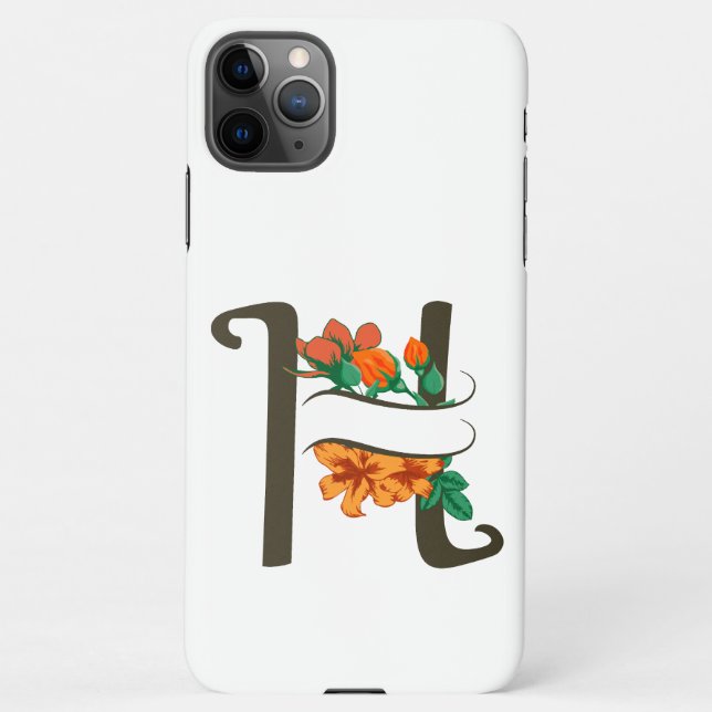 Hauptstadt H florale Monogramm iPhone Hülle (Rückseite)