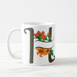 Hauptstadt H florale Monogramm Kaffeetasse