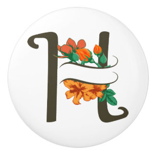 Hauptstadt H florale Monogramm Keramikknauf