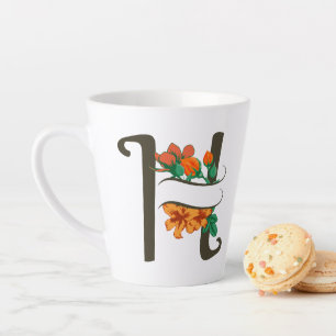 Hauptstadt H florale Monogramm Milchtasse