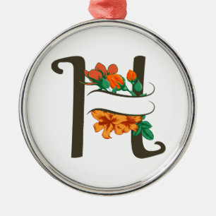 Hauptstadt H florale Monogramm Ornament Aus Metall
