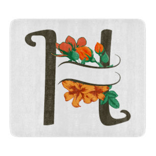 Hauptstadt H florale Monogramm Schneidebrett