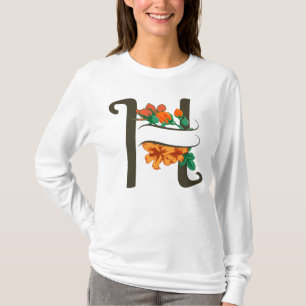 Hauptstadt H florale Monogramm T-Shirt