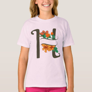 Hauptstadt H florale Monogramm T-Shirt