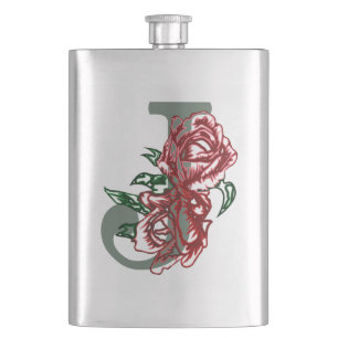 Hauptstadt J floral monogramm Flachmann