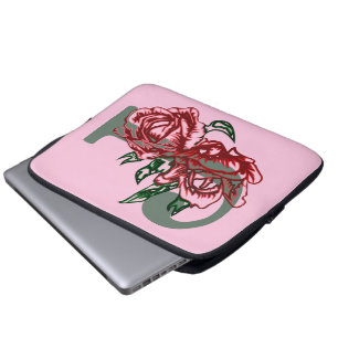 Hauptstadt J floral monogramm Laptopschutzhülle