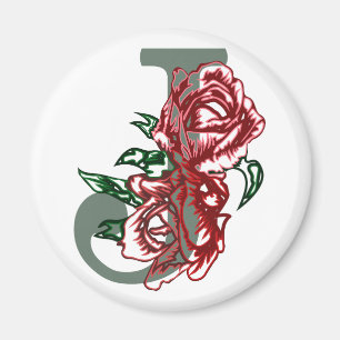 Hauptstadt J floral monogramm Magnet