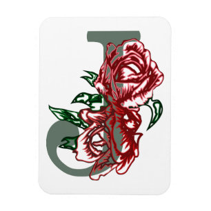 Hauptstadt J floral monogramm Magnet
