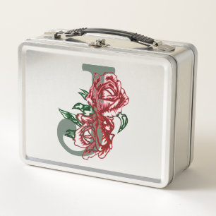 Hauptstadt J floral monogramm Metall Brotdose