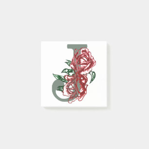 Hauptstadt J floral monogramm Post-it Klebezettel