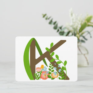 Hauptstadt K florale Monogramm Einladung