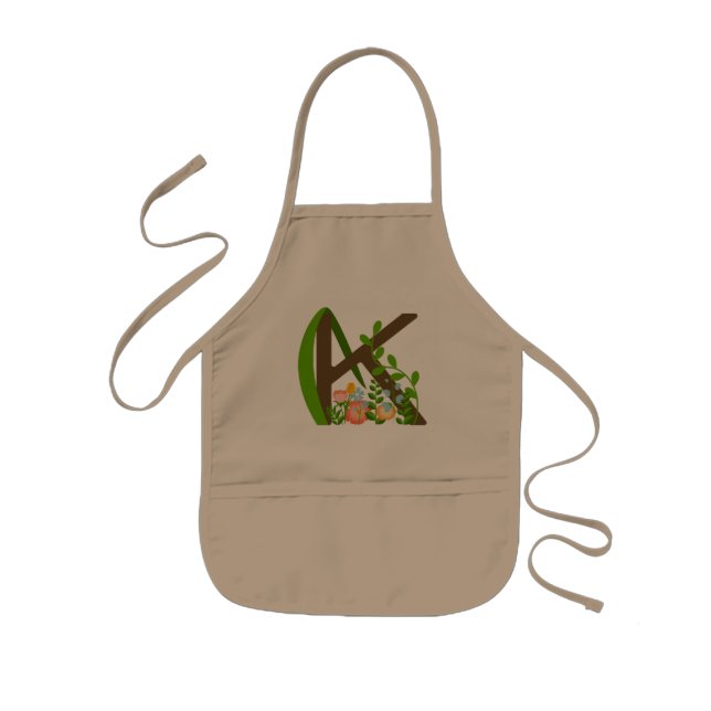 Hauptstadt K florale Monogramm Kinderschürze (Vorne)