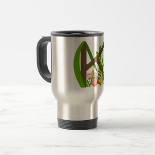 Hauptstadt K florale Monogramm Reisebecher
