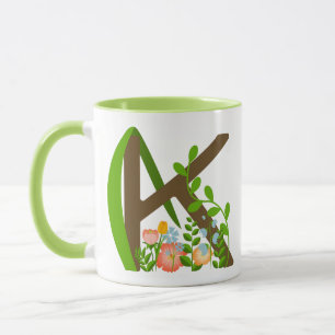 Hauptstadt K florale Monogramm Tasse