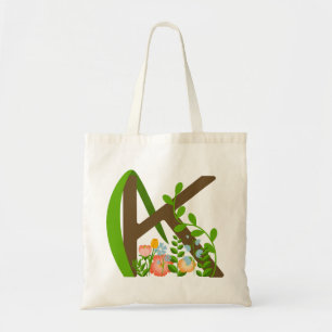 Hauptstadt K florale Monogramm Tragetasche