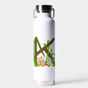 Hauptstadt K florale Monogramm Trinkflasche