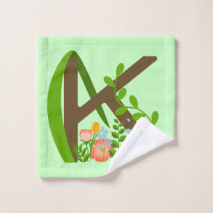 Hauptstadt K florale Monogramm Waschlappen
