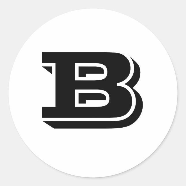 Hauptstadt Letter B White Round Stickers von Janz (Vorderseite)