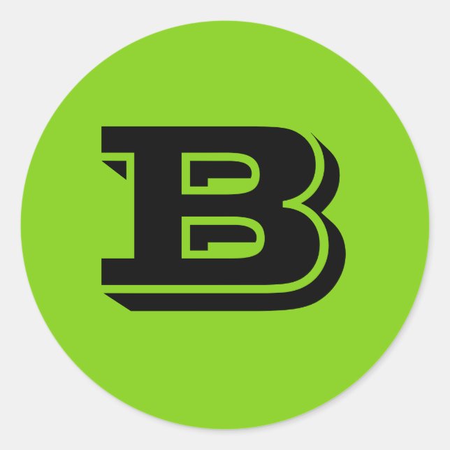 Hauptstadt Letter B Yellow Green Stickers von Janz (Vorderseite)
