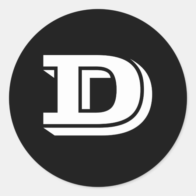 Hauptstadt Letter D Large Round Stickers von Janz (Vorderseite)