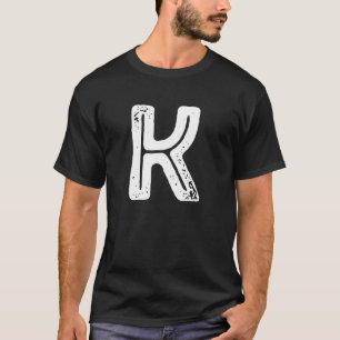 Hauptstadt Letter K Monogram Rust Schriftart Initi T-Shirt
