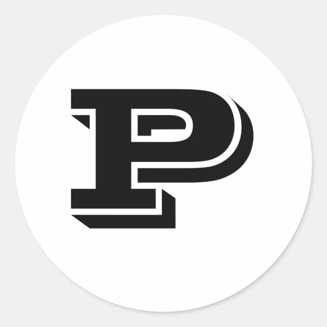 Hauptstadt Letter P Kleine runde Sticker von Janz (Vorderseite)
