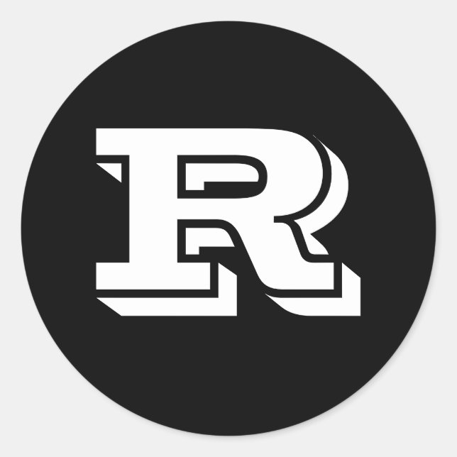 Hauptstadt Letter R Large Round Stickers von Janz (Vorderseite)