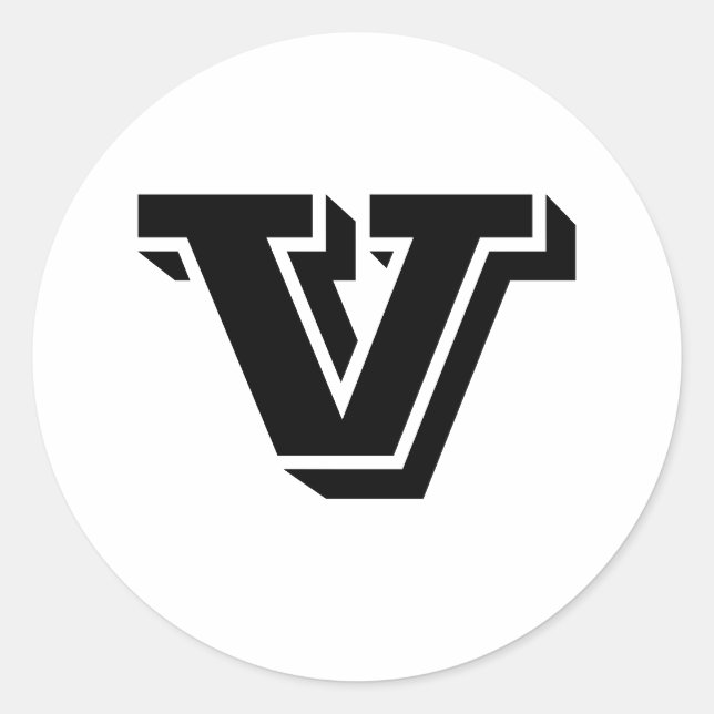 Hauptstadt Letter V Kleine runde Sticker von Janz (Vorderseite)