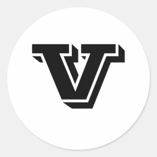 Hauptstadt Letter V Large Round Stickers von Janz