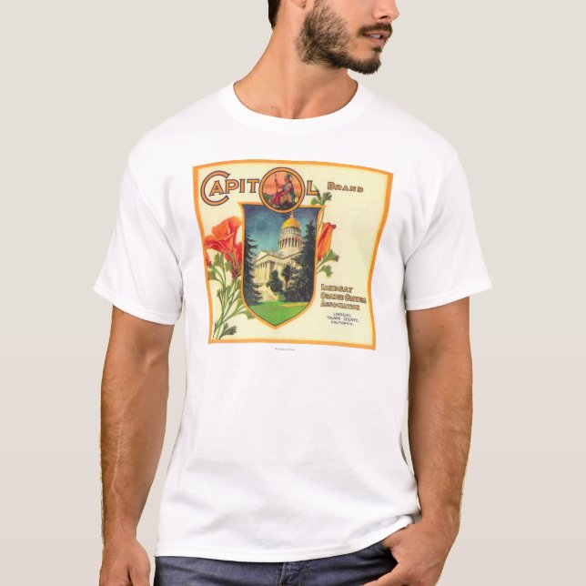 Hauptstadt orange LabelLindsay, CA T-Shirt (Vorderseite)